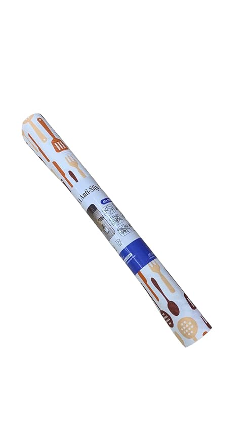 NEST PVC Wardrobe's Shelf Mat,Kitchen Shelf Mat/Drawer Mat-1.5 Mtr Roll Multi(4) (ORANGESPOON