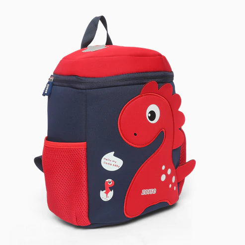 Premium Quality 3D Dino Backpack for kindergarten kids single zip small size (red)