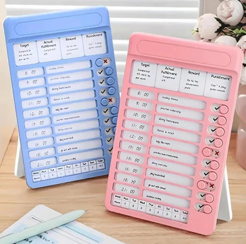 Habit tracker Portable Self-Discipline Chores Chart Daily Checklist Board With 15 Pcs Blank Paper Sliding Morning Routine Chart