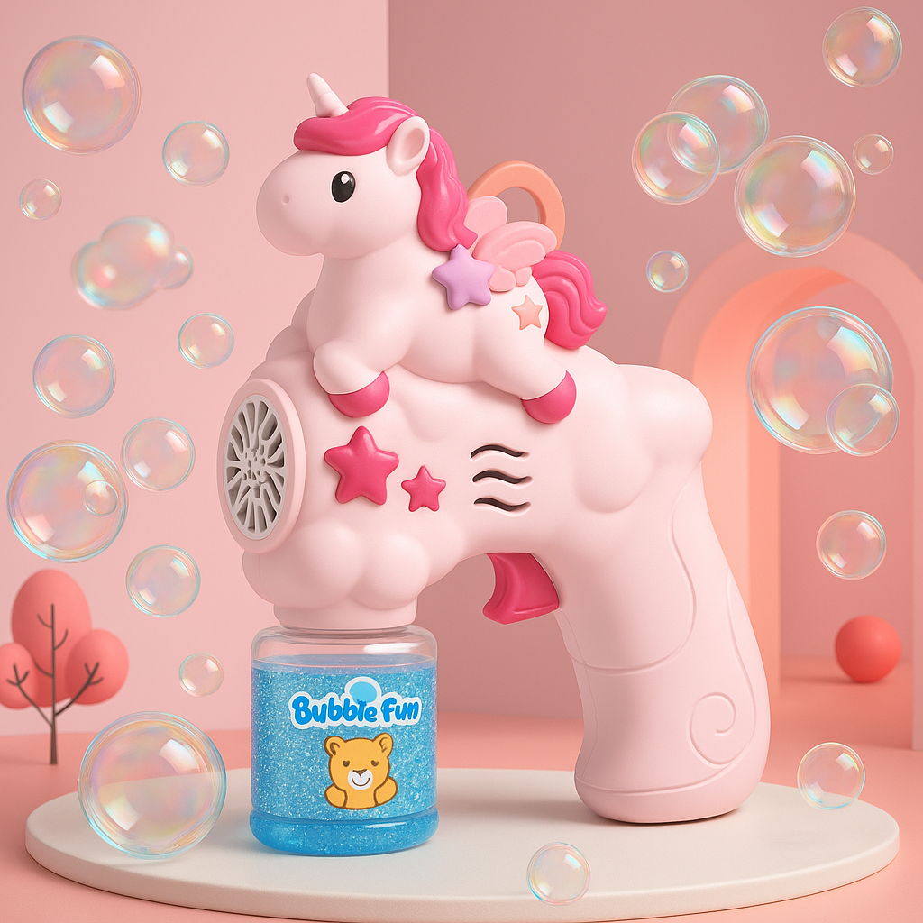 Unicorn High-Quality Bubble Gun – Endless Fun for Kids