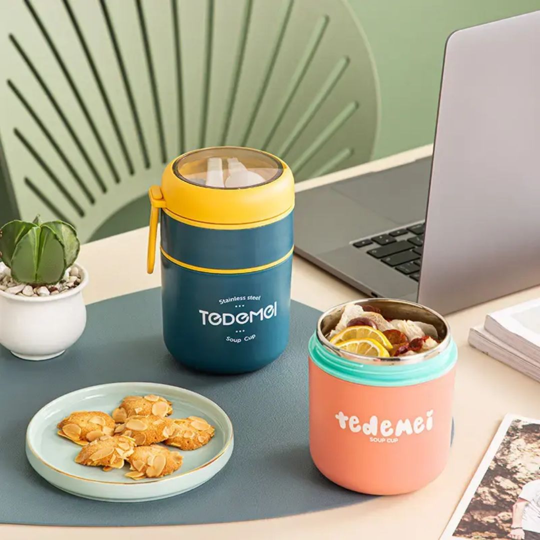 Premium Stainless Steel Insulated Soup Cup – Leakproof Thermal Lunch Thermos (500ml)