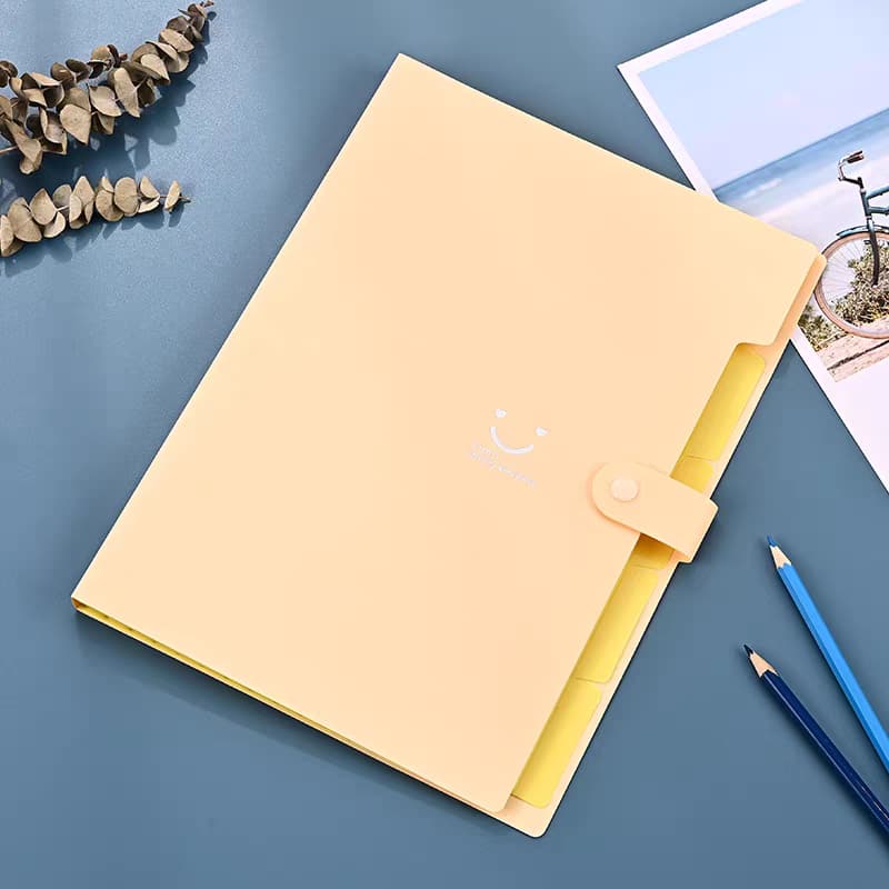 📁 Smiley Design A4 Expanding File Folder | 5-Layer Document Organizer
