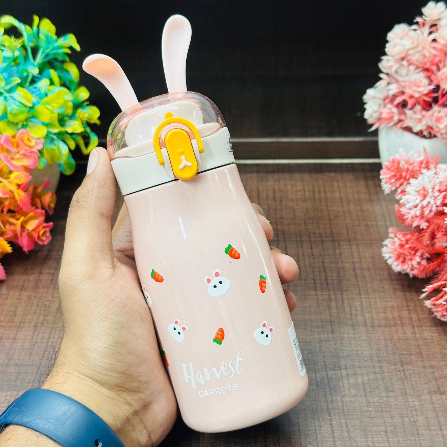 Cartoon Design Hot and Cold Water Bottle for Kids - Double Walled Vacuum Insulated Stainless Steel Bottle, Double-Wall Thermos Flask (300 ml)-18