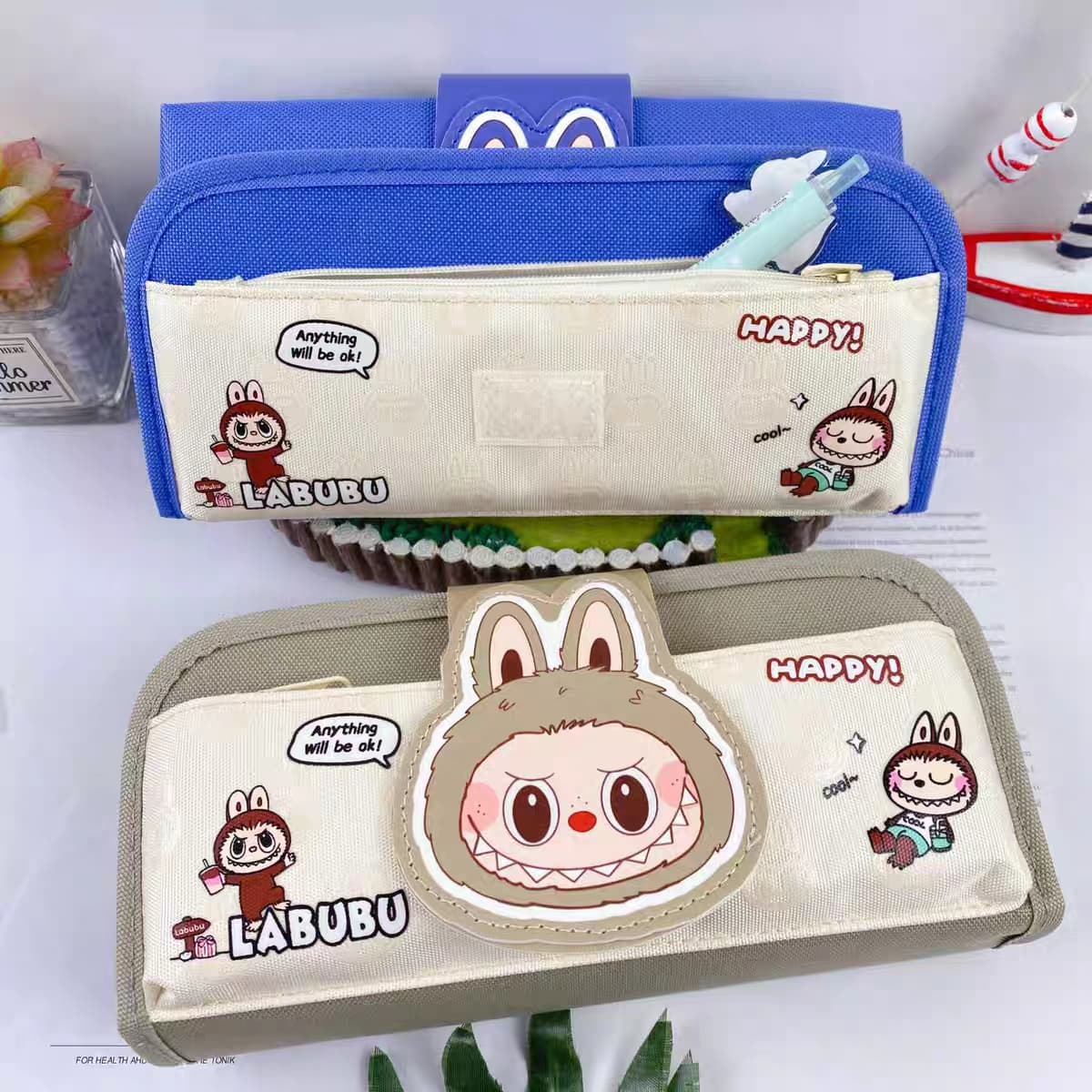 Cute "LABUBU" Cartoon Multi-Compartment Pencil Pouchate Fun Memories with Dino Instant Mini Printer