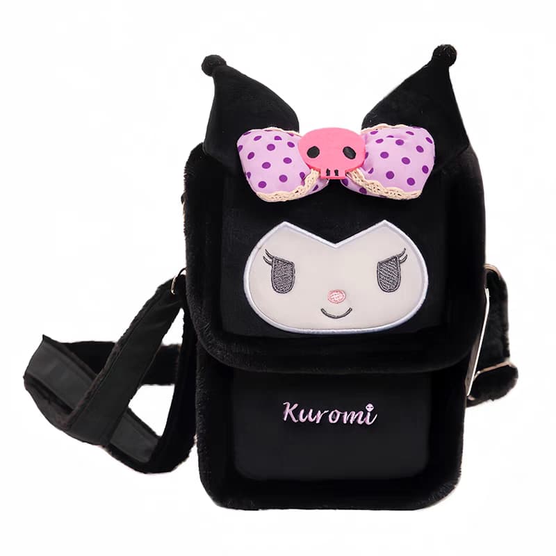 "Cute Sanrio-Themed Plush Mini Crossbody Bags"