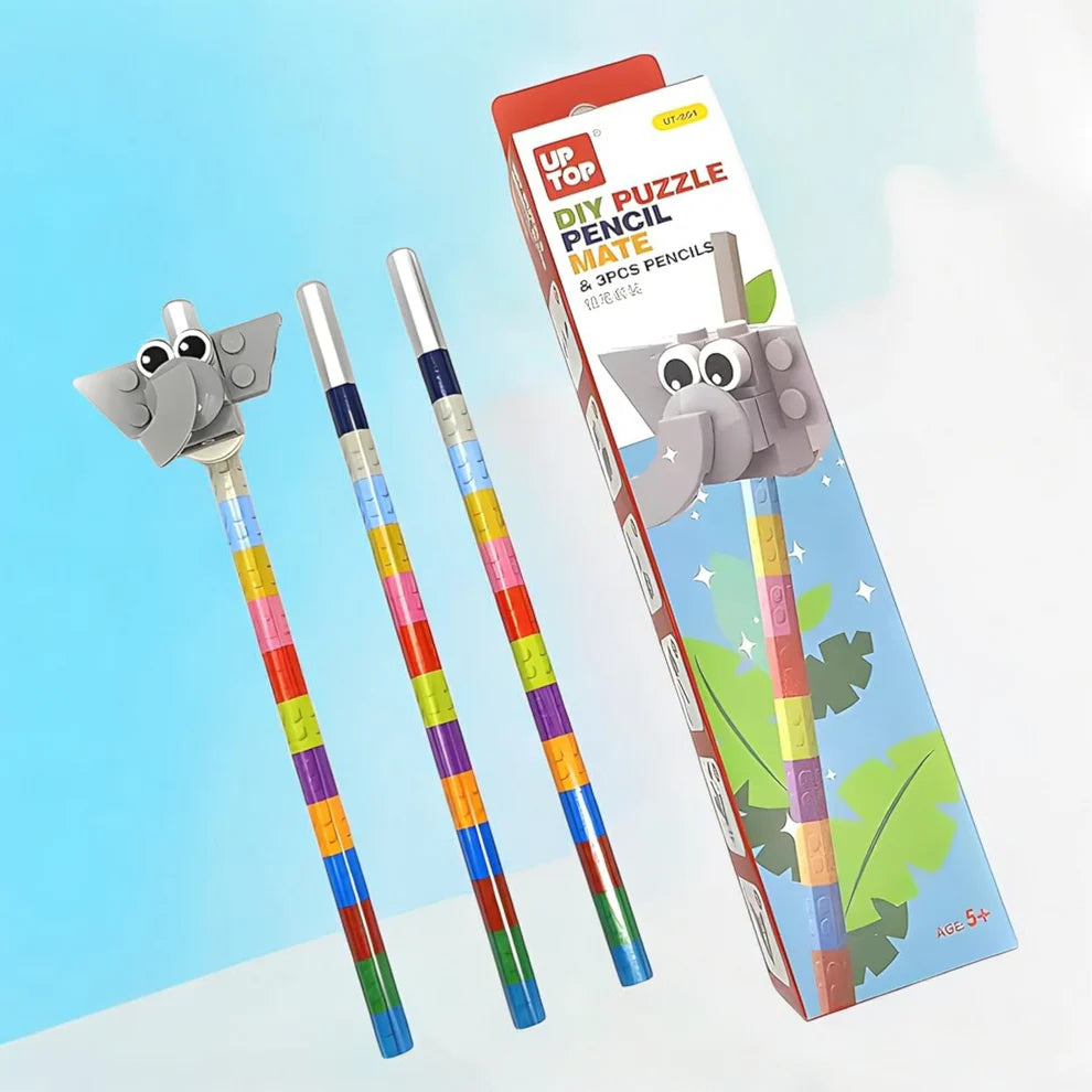 DIY Lego Puzzle Pencil Mate for Kids Set of 3 Pencils Regular price₹199 Sale price₹99