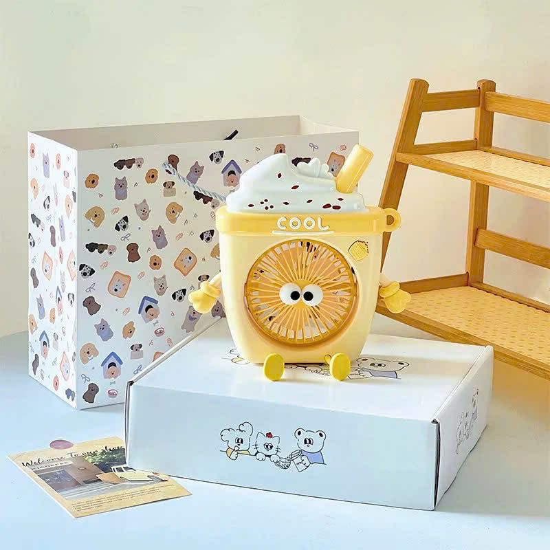 Stylish Cute Ice Cream Design Mini Table Fan for Kids Portable