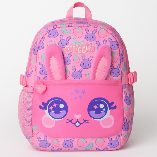 Smiggle - 16 inch Premium pink 3D bunny Backpack