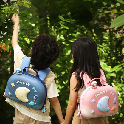 3D Moon & Space Design Hard Shell Backpack