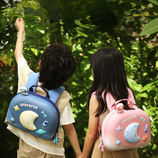 3D Moon & Space Design Hard Shell Backpack