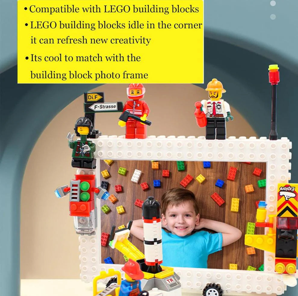 DIY LEGO-Style Photo Frame Kit – Customizable 4x6 Picture Frame for Kids
