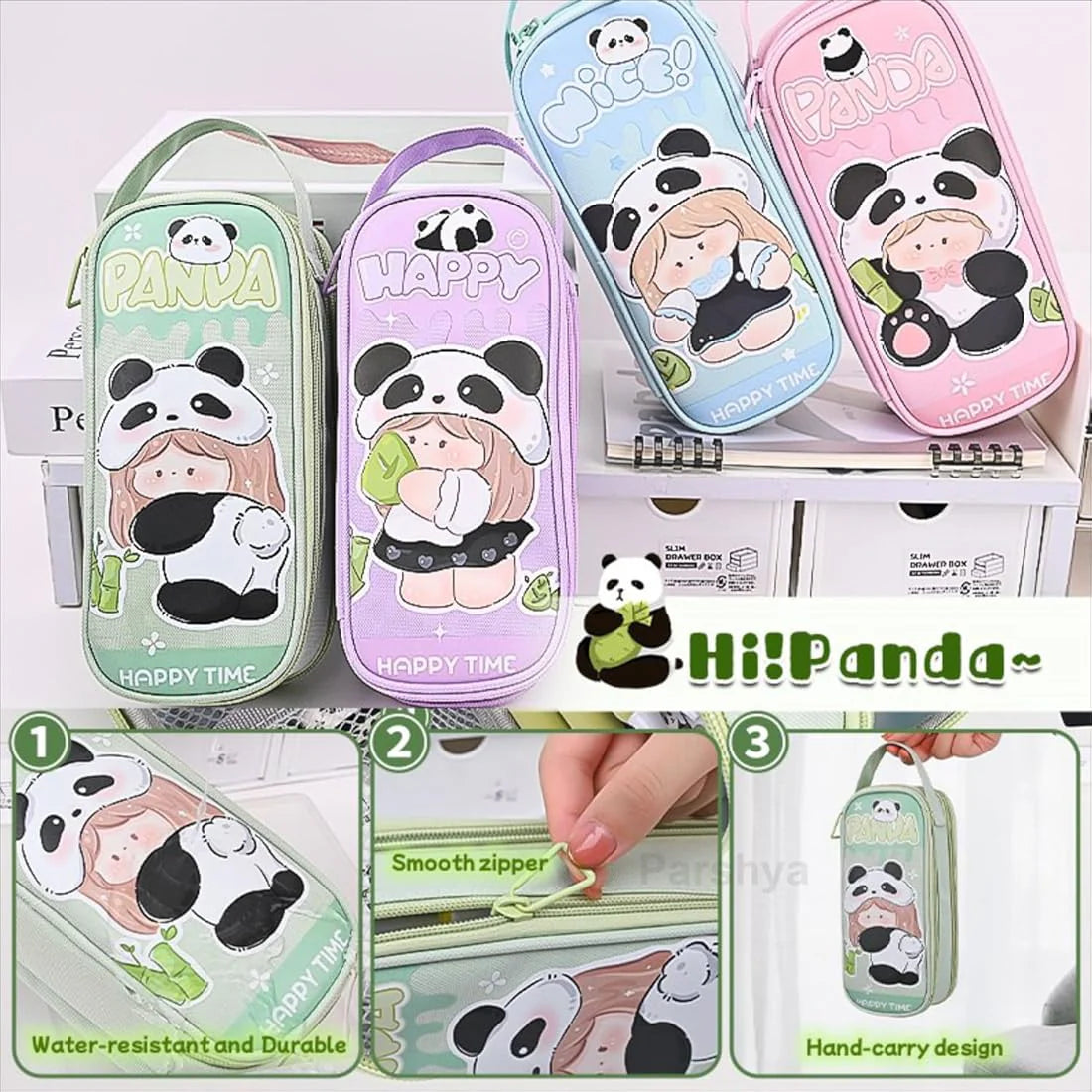 Large Capacity Double Layer Panda Pouch