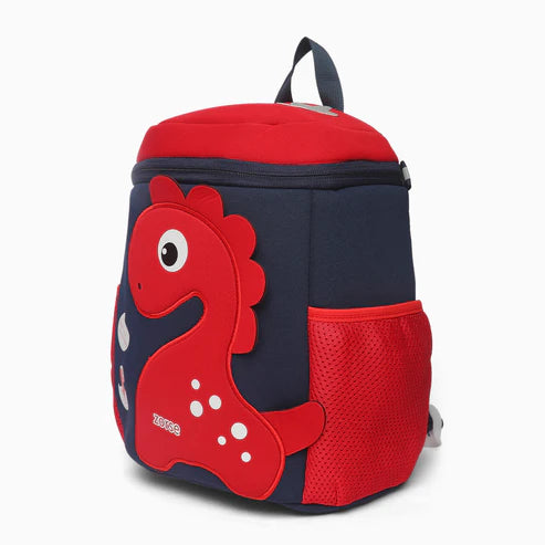 Premium Quality 3D Dino Backpack for kindergarten kids single zip small size (red)