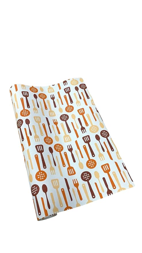 NEST PVC Wardrobe's Shelf Mat,Kitchen Shelf Mat/Drawer Mat-1.5 Mtr Roll Multi(4) (ORANGESPOON
