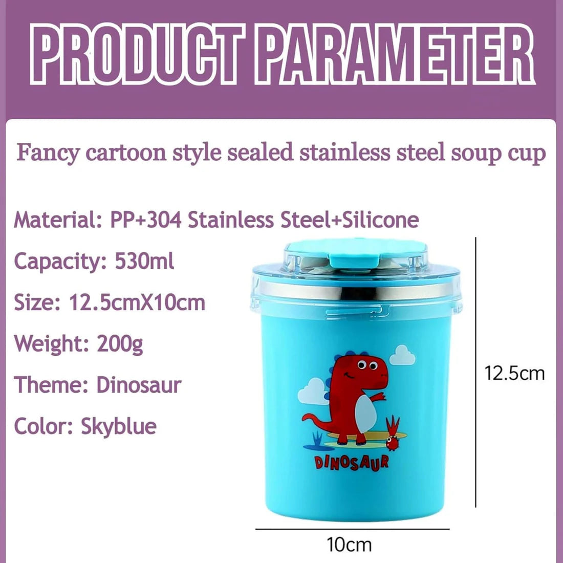 Animal Design 530ml Sealed Cup for kids