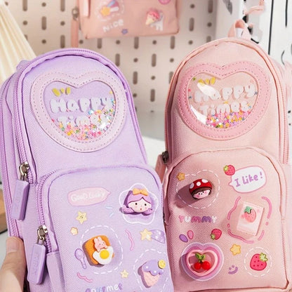 School Bag Shape Kawaii Pencil Pouch