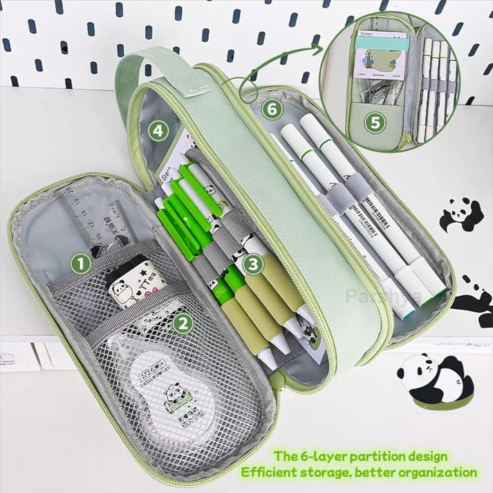 Large Capacity Double Layer Panda Pouch