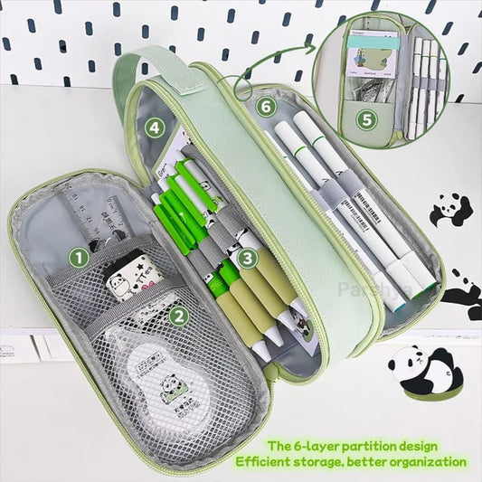 Large Capacity Double Layer Panda Pouch