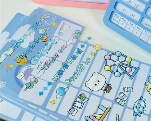 Habit tracker Portable Self-Discipline Chores Chart Daily Checklist Board With 15 Pcs Blank Paper Sliding Morning Routine Chart