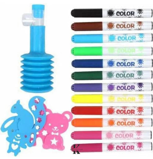 Blow Pens for Kids Spray Painting, Sketch Pen Color, Children, Drawing, Art & Craft, Spray Pens for Kids