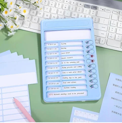 Habit tracker Portable Self-Discipline Chores Chart Daily Checklist Board With 15 Pcs Blank Paper Sliding Morning Routine Chart