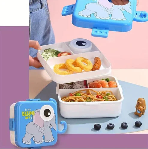 EYE elephant, plastic,5 compartment leak- proof, 800 ml lunchbox (BPA Free)