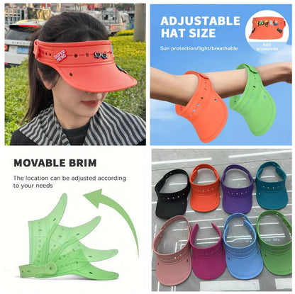Open Cap - Sun Protection Hat with Charms for Beach & Travel
