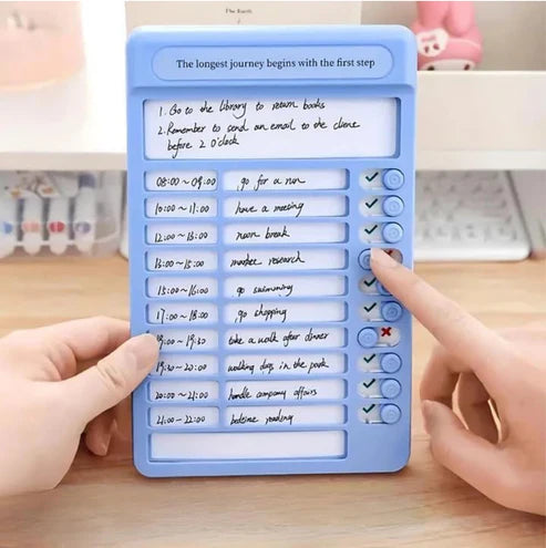 Habit tracker Portable Self-Discipline Chores Chart Daily Checklist Board With 15 Pcs Blank Paper Sliding Morning Routine Chart