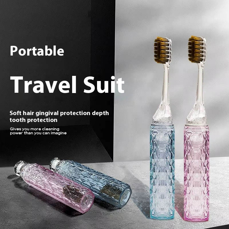 Portable Travel Toothbrush Set | Soft Bristle Toothbrush with Protective Case