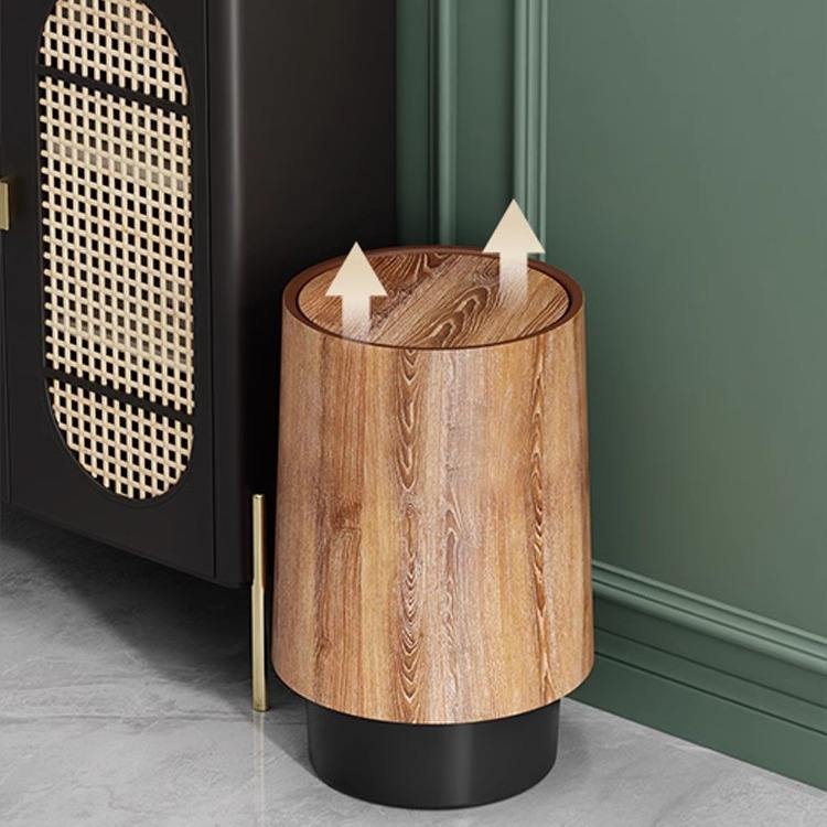 Wooden Finish Storage Stool with Hidden Dustbin | Multipurpose Home Organizer