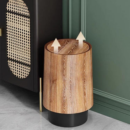 Wooden Finish Storage Stool with Hidden Dustbin | Multipurpose Home Organizer