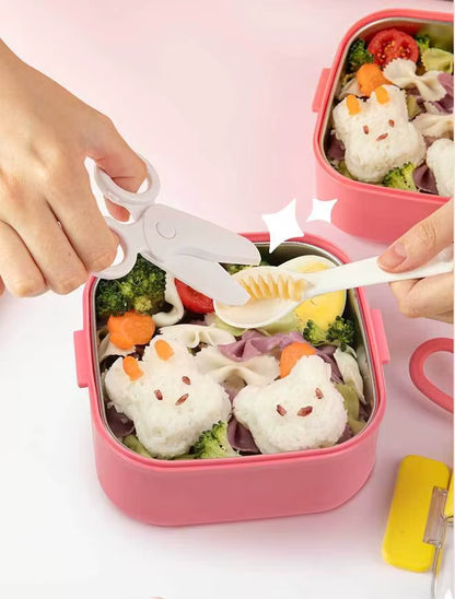 Cute Kids Lunch Box – Leakproof 2 Compartment Tiffin Box with Handle