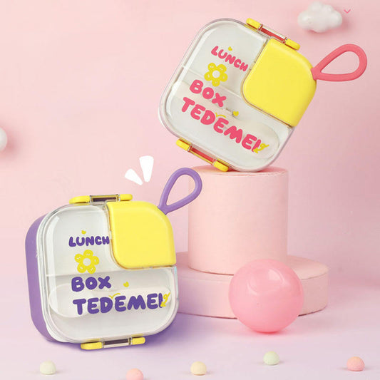 Cute Kids Lunch Box – Leakproof 2 Compartment Tiffin Box with Handle