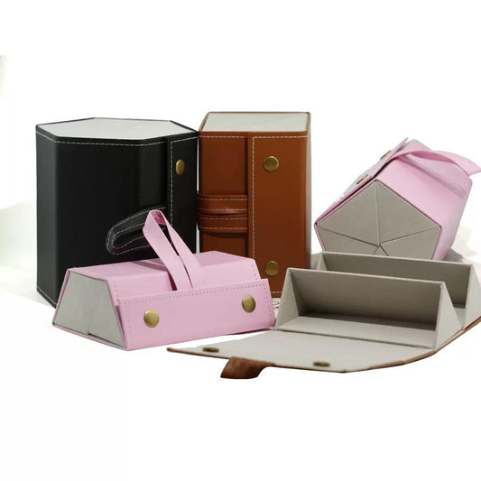 Premium Foldable Sunglasses Case – Portable PU Leather Eyewear Storage Box