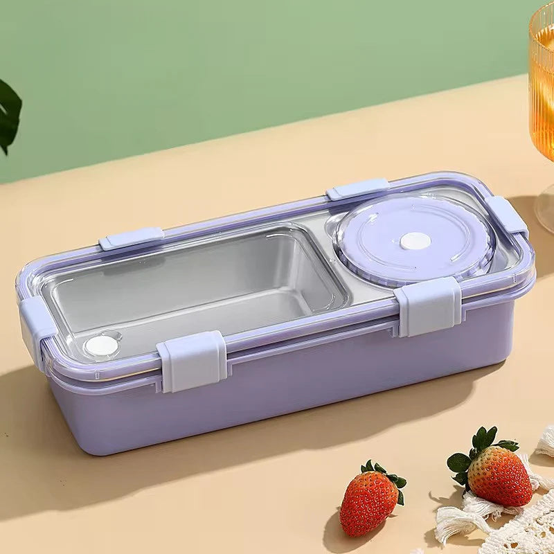 Lunch Buddy Stainless Steel Bento Lunch Box with Dibbie – For Solid & Gravy