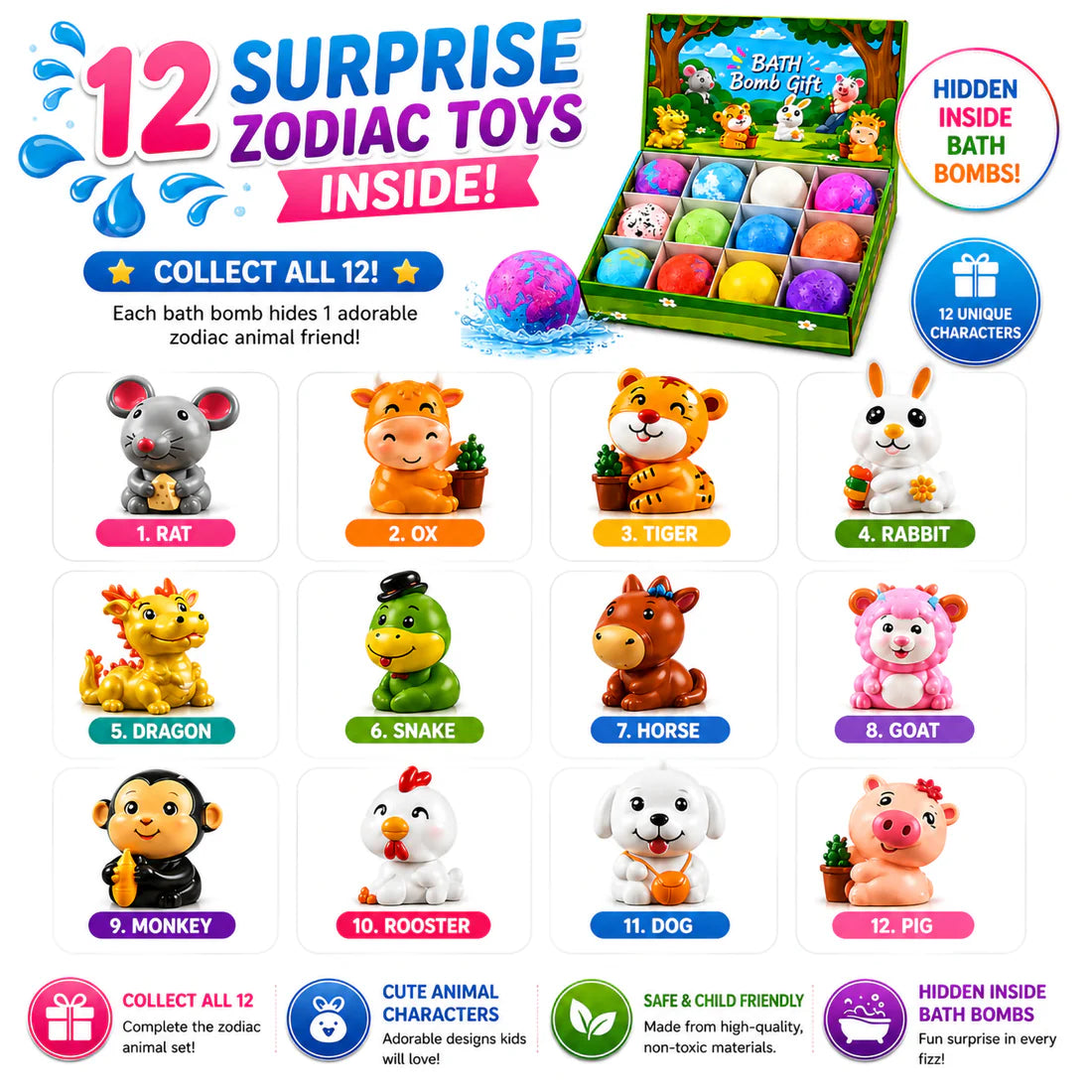 Surprise Toy Organic Bath Bombs for Kids
