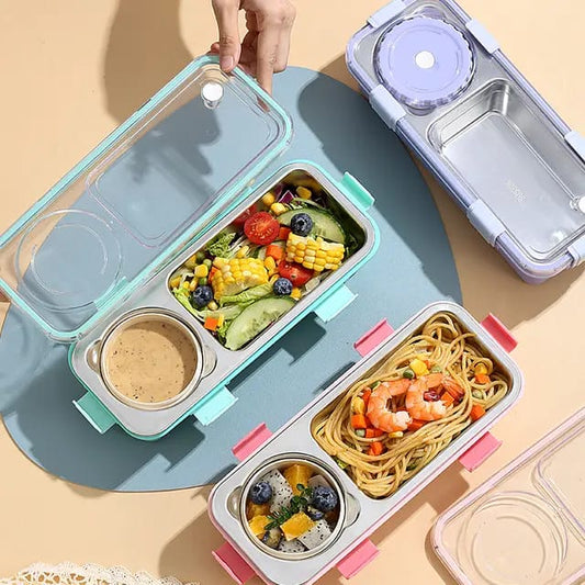 Lunch Buddy Stainless Steel Bento Lunch Box with Dibbie – For Solid & Gravy