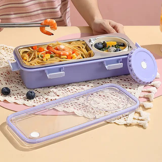 Lunch Buddy Stainless Steel Bento Lunch Box with Dibbie – For Solid & Gravy
