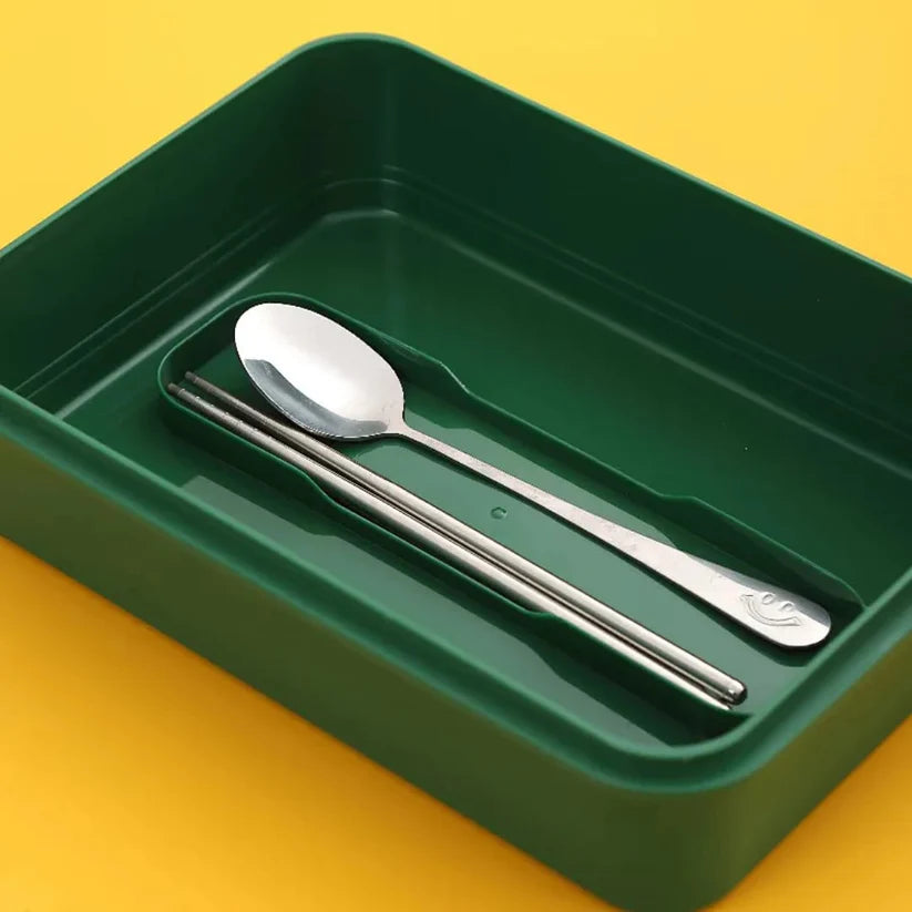 Back to School 4-Compartment Stainless Steel Lunch Box