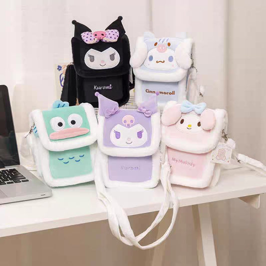 "Cute Sanrio-Themed Plush Mini Crossbody Bags"