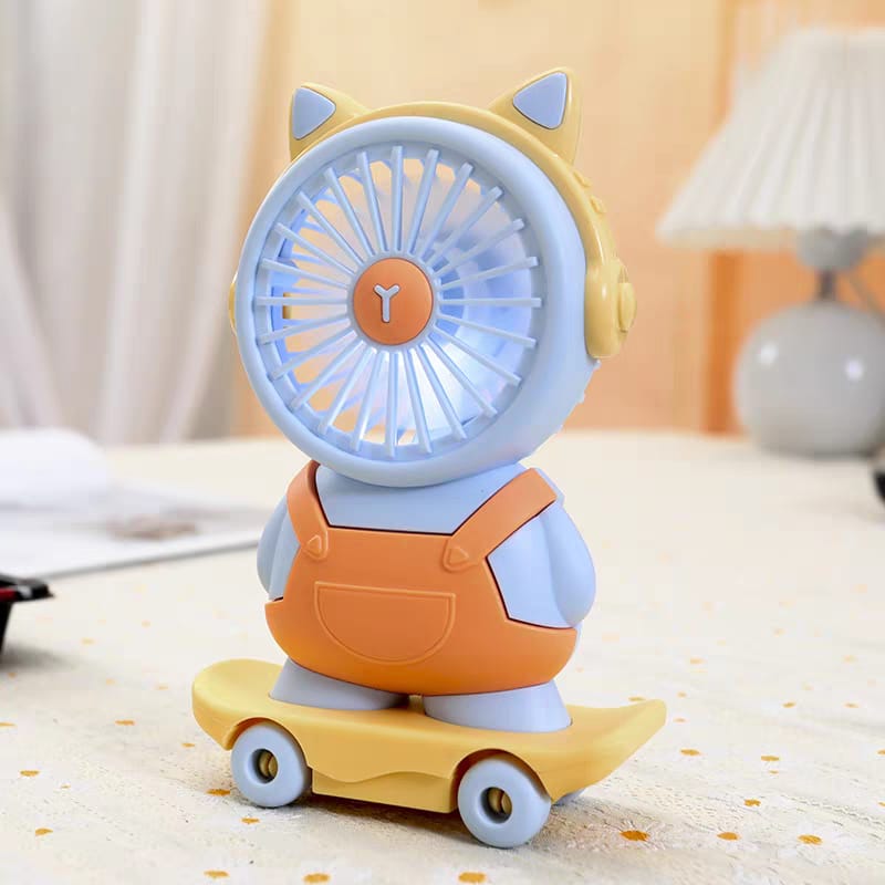 🛹 Cute Mini Skateboard USB Mini Fan with Sharpener | Premium Box Packing