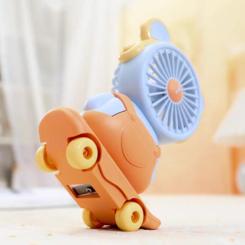 🛹 Cute Mini Skateboard USB Mini Fan with Sharpener | Premium Box Packing