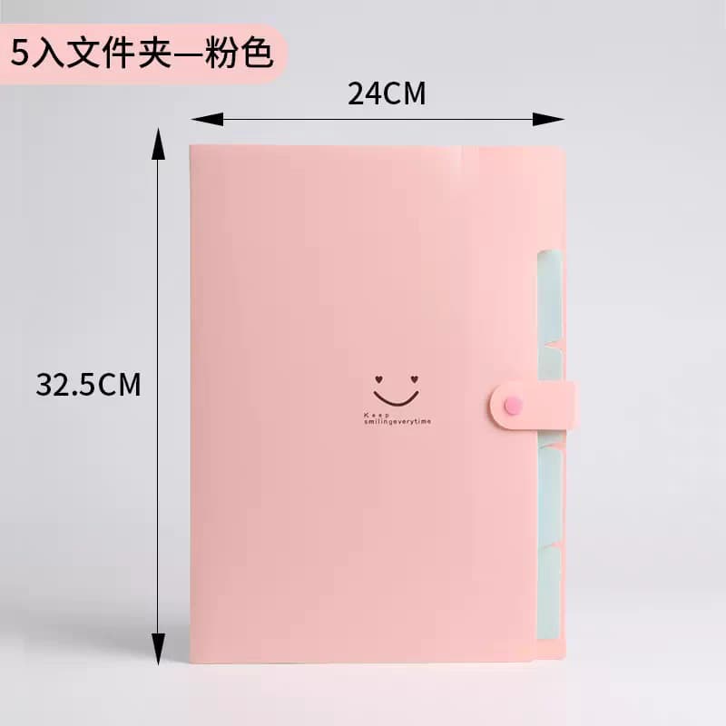 📁 Smiley Design A4 Expanding File Folder | 5-Layer Document Organizer