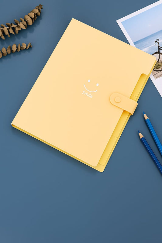 📁 Smiley Design A4 Expanding File Folder | 5-Layer Document Organizer