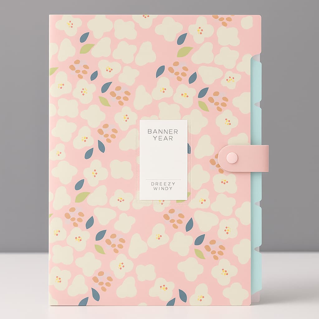 A4 Floral Pastel Document Folder – 6-Layer Organizer