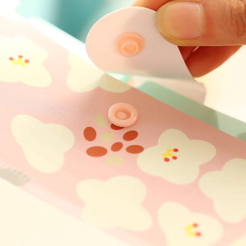 A4 Floral Pastel Document Folder – 6-Layer Organizer