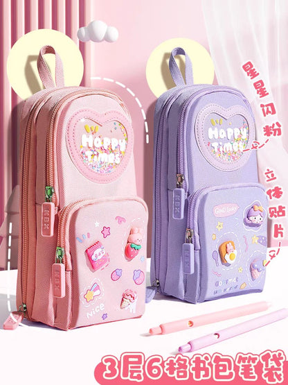 School Bag Shape Kawaii Pencil Pouch