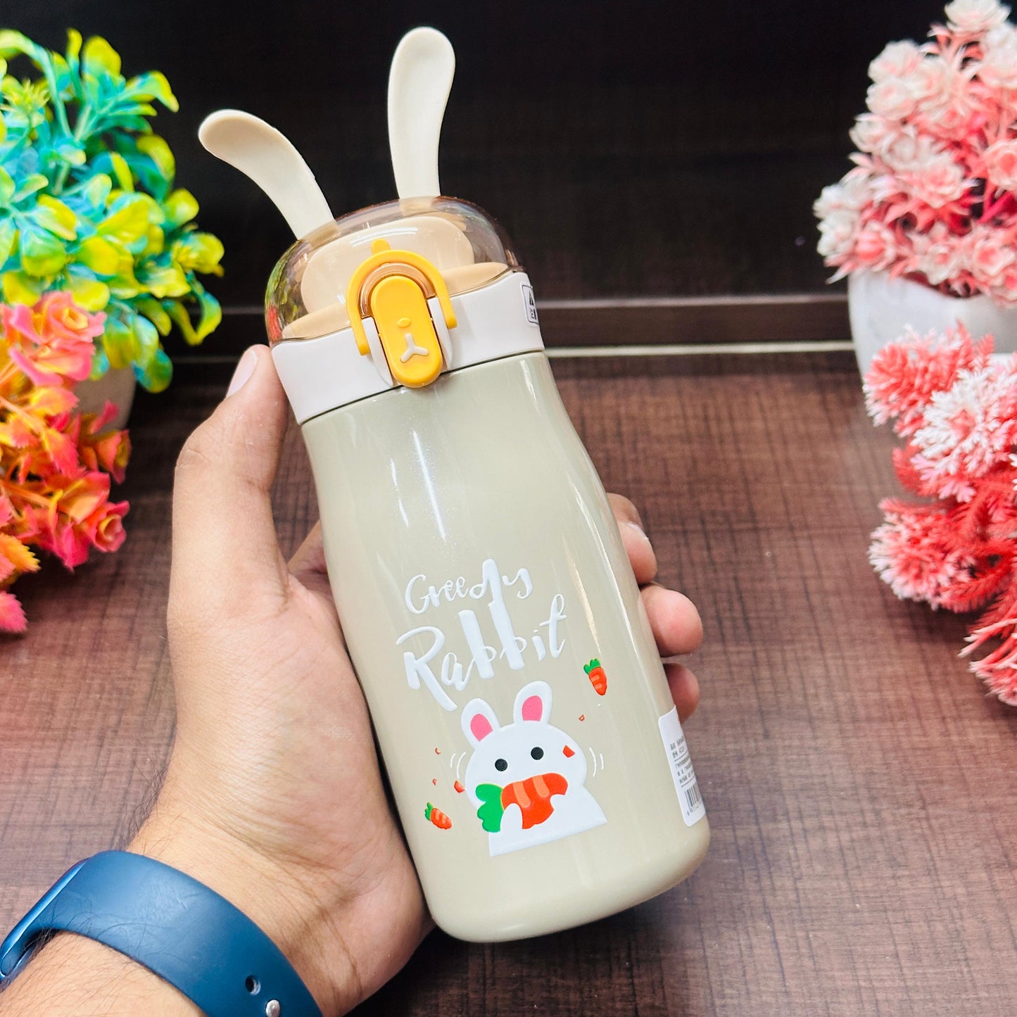 Cartoon Design Hot and Cold Water Bottle for Kids - Double Walled Vacuum Insulated Stainless Steel Bottle, Double-Wall Thermos Flask (300 ml)-18