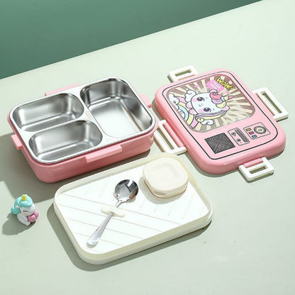 Premium Quality Stainless Steel Lunch Box – 1120+70ml | Leak-Proof with Spoon & Pickle Container