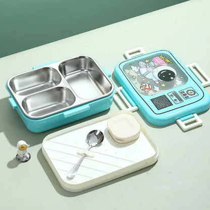 Premium Quality Stainless Steel Lunch Box – 1120+70ml | Leak-Proof with Spoon & Pickle Container